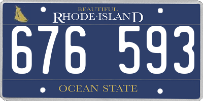 RI license plate 676593
