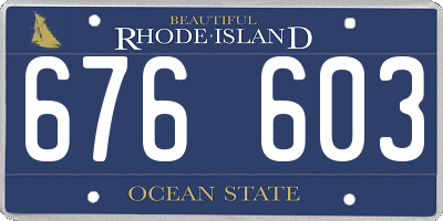 RI license plate 676603