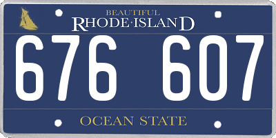 RI license plate 676607