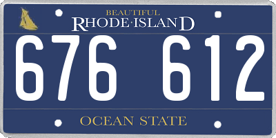 RI license plate 676612