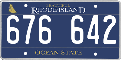RI license plate 676642