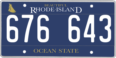 RI license plate 676643