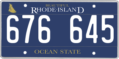 RI license plate 676645