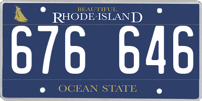 RI license plate 676646