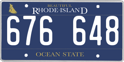 RI license plate 676648