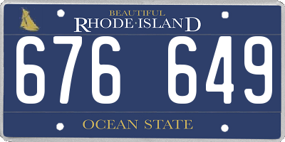 RI license plate 676649
