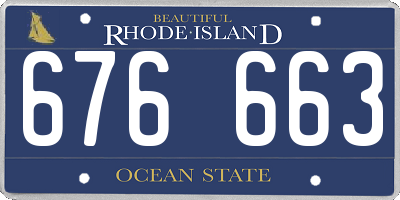 RI license plate 676663