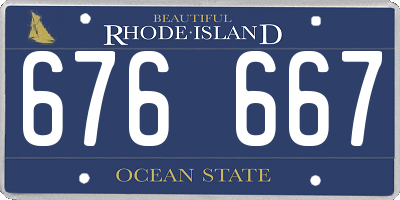 RI license plate 676667