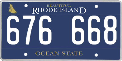 RI license plate 676668