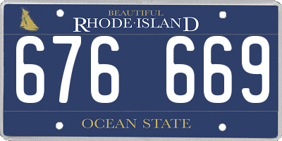 RI license plate 676669