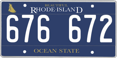 RI license plate 676672