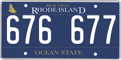 RI license plate 676677