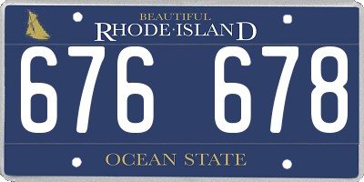 RI license plate 676678