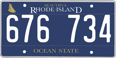 RI license plate 676734