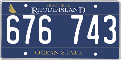 RI license plate 676743