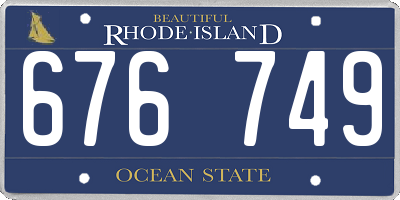 RI license plate 676749