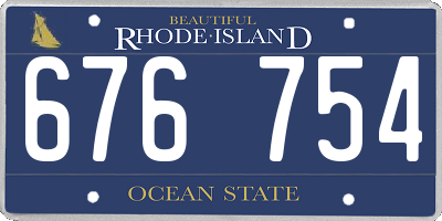 RI license plate 676754