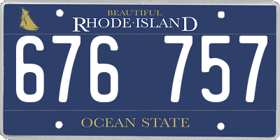 RI license plate 676757