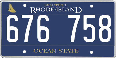RI license plate 676758