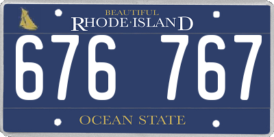 RI license plate 676767