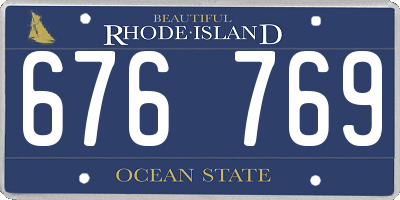 RI license plate 676769