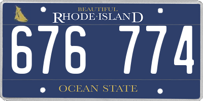 RI license plate 676774