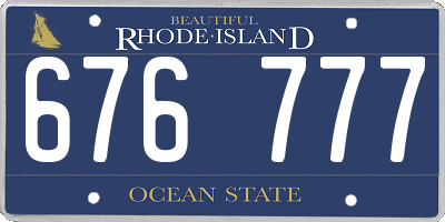 RI license plate 676777