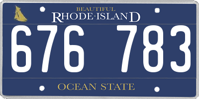RI license plate 676783