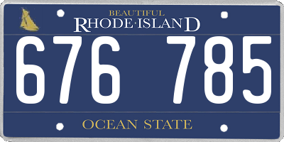RI license plate 676785