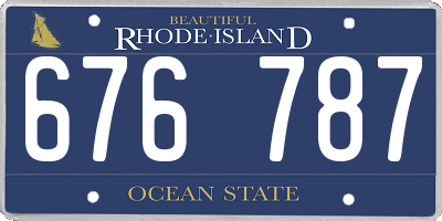 RI license plate 676787