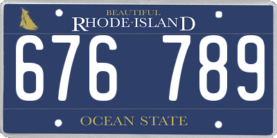 RI license plate 676789