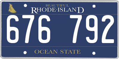RI license plate 676792