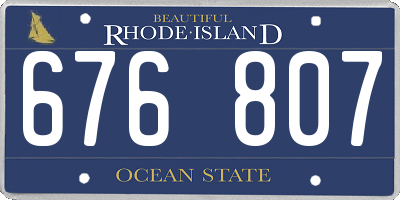 RI license plate 676807