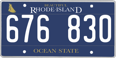 RI license plate 676830
