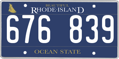RI license plate 676839