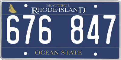 RI license plate 676847