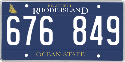 RI license plate 676849