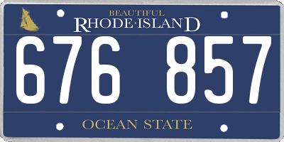 RI license plate 676857