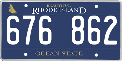 RI license plate 676862