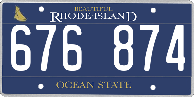 RI license plate 676874
