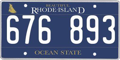 RI license plate 676893
