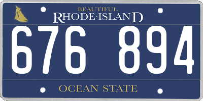 RI license plate 676894