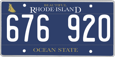 RI license plate 676920