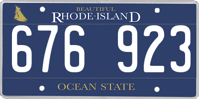 RI license plate 676923