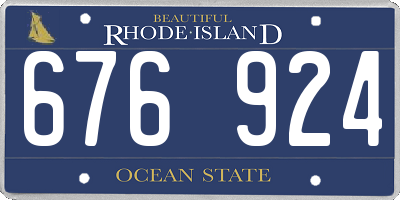 RI license plate 676924
