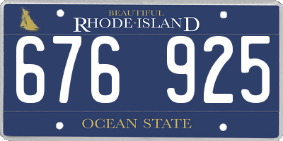 RI license plate 676925