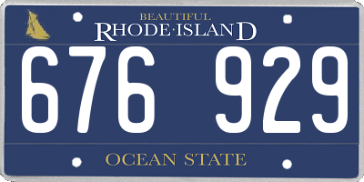 RI license plate 676929