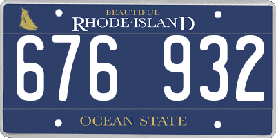 RI license plate 676932