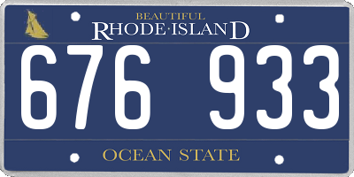 RI license plate 676933