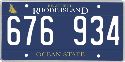 RI license plate 676934